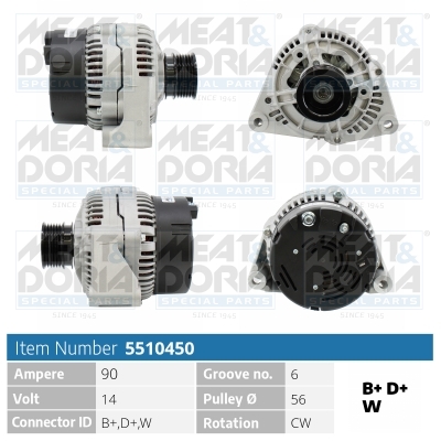 Alternator/Dynamo Meat Doria 5510450