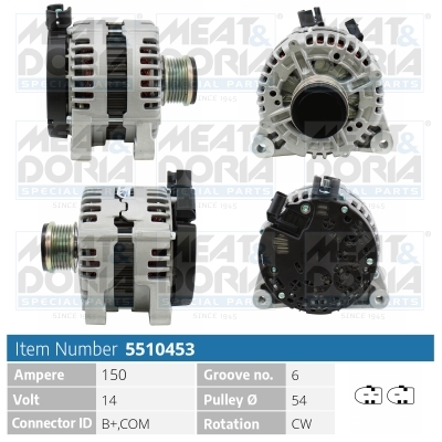 Alternator/Dynamo Meat Doria 5510453