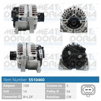 Alternator/Dynamo Meat Doria 5510460