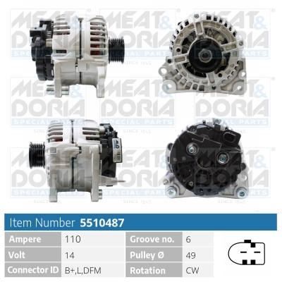 Alternator/Dynamo Meat Doria 5510487