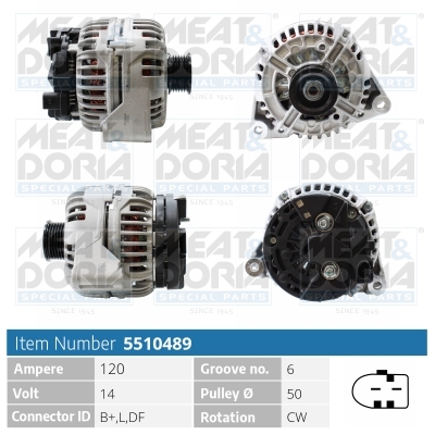 Alternator/Dynamo Meat Doria 5510489