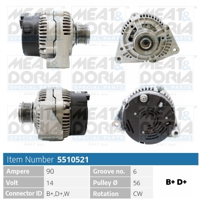 Alternator/Dynamo Meat Doria 5510521