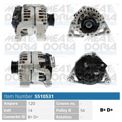 Alternator/Dynamo Meat Doria 5510531