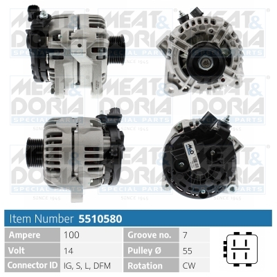 Alternator/Dynamo Meat Doria 5510580