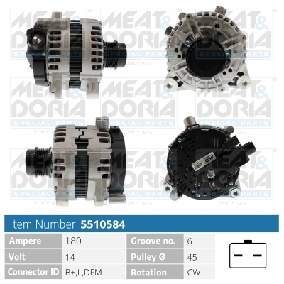 Alternator/Dynamo Meat Doria 5510584