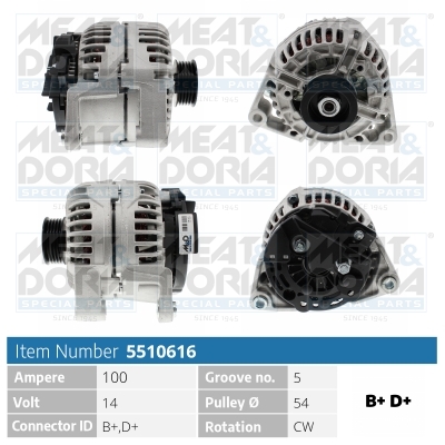 Alternator/Dynamo Meat Doria 5510616