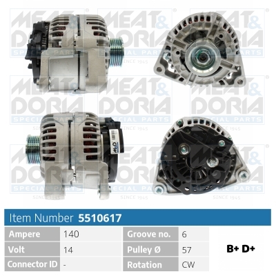 Alternator/Dynamo Meat Doria 5510617