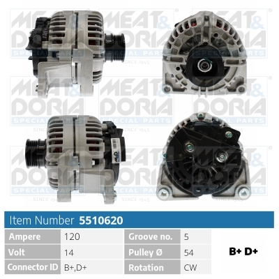 Alternator/Dynamo Meat Doria 5510620