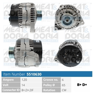 Alternator/Dynamo Meat Doria 5510630