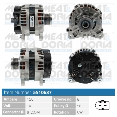 Alternator/Dynamo Meat Doria 5510637