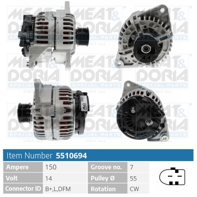 Alternator/Dynamo Meat Doria 5510694