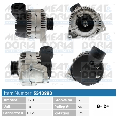 Alternator/Dynamo Meat Doria 5510880