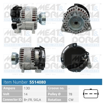 Alternator/Dynamo Meat Doria 5514080