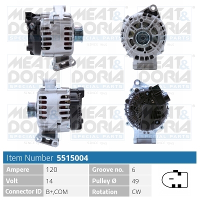 Alternator/Dynamo Meat Doria 5515004