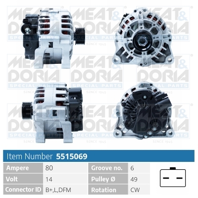 Alternator/Dynamo Meat Doria 5515069