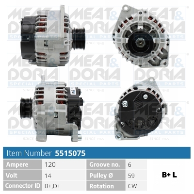 Alternator/Dynamo Meat Doria 5515075