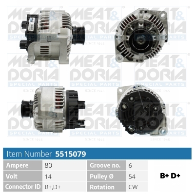 Alternator/Dynamo Meat Doria 5515079