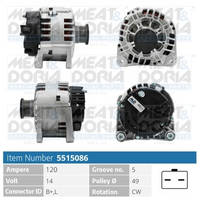 Alternator/Dynamo Meat Doria 5515086