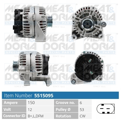 Alternator/Dynamo Meat Doria 5515095