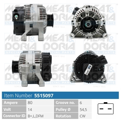 Alternator/Dynamo Meat Doria 5515097