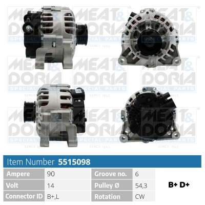 Alternator/Dynamo Meat Doria 5515098