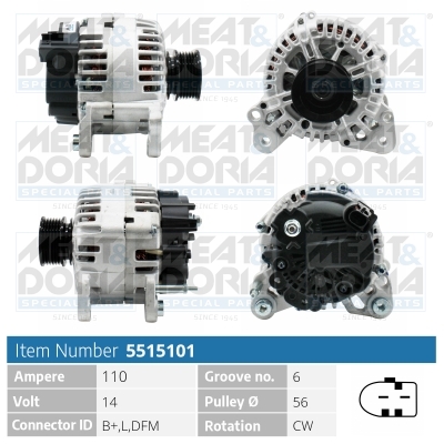 Alternator/Dynamo Meat Doria 5515101