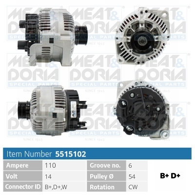 Alternator/Dynamo Meat Doria 5515102