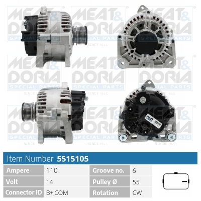 Alternator/Dynamo Meat Doria 5515105