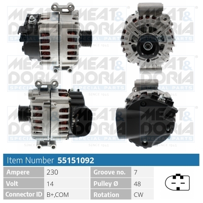 Alternator/Dynamo Meat Doria 55151092