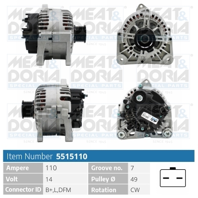 Alternator/Dynamo Meat Doria 5515110