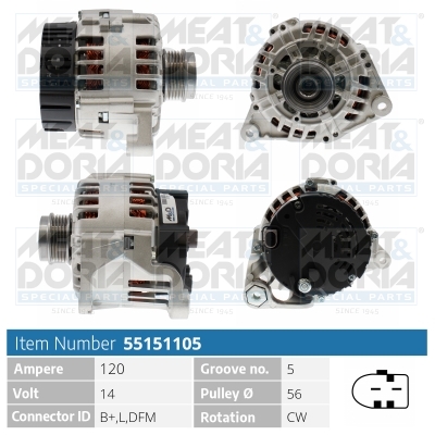 Alternator/Dynamo Meat Doria 55151105