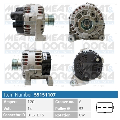 Alternator/Dynamo Meat Doria 55151107