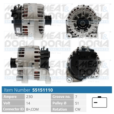 Alternator/Dynamo Meat Doria 55151110