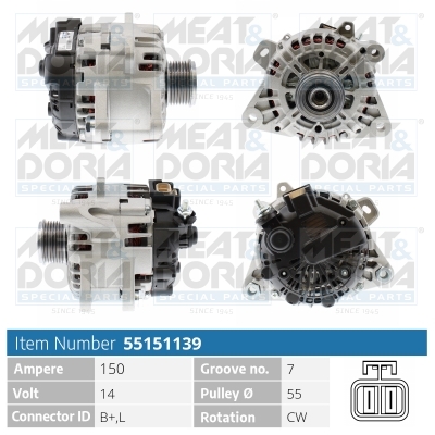 Alternator/Dynamo Meat Doria 55151139