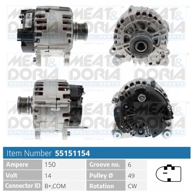 Alternator/Dynamo Meat Doria 55151154