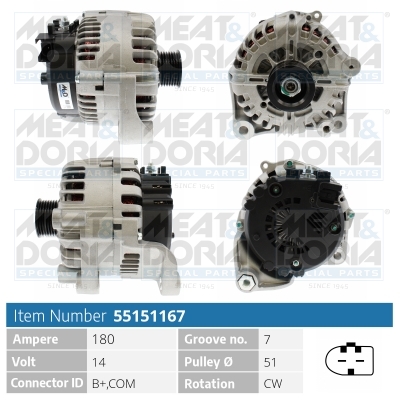 Alternator/Dynamo Meat Doria 55151167