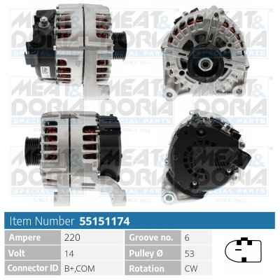 Alternator/Dynamo Meat Doria 55151174