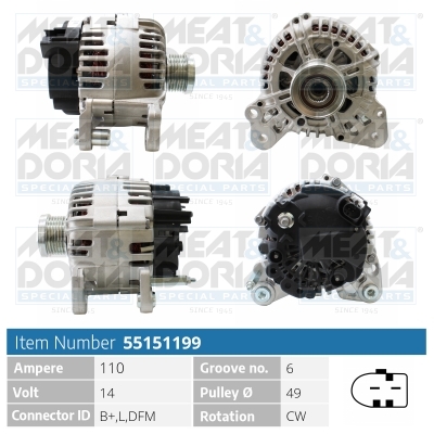 Alternator/Dynamo Meat Doria 55151199