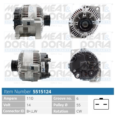 Alternator/Dynamo Meat Doria 5515124