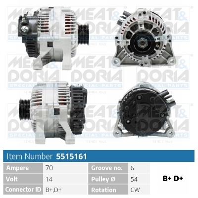 Alternator/Dynamo Meat Doria 5515161