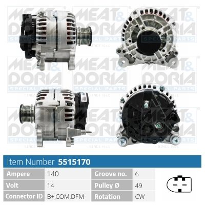 Alternator/Dynamo Meat Doria 5515170