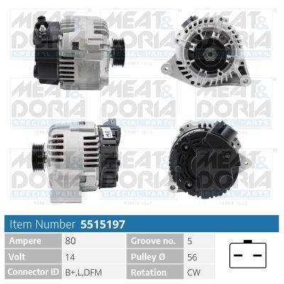 Alternator/Dynamo Meat Doria 5515197