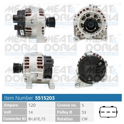 Alternator/Dynamo Meat Doria 5515203