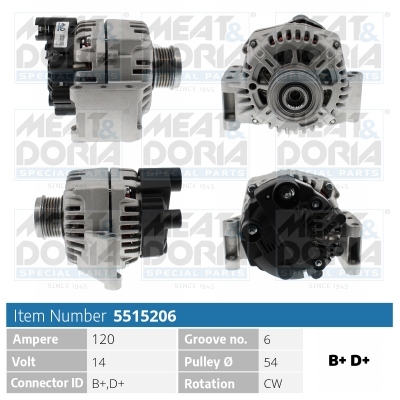 Alternator/Dynamo Meat Doria 5515206