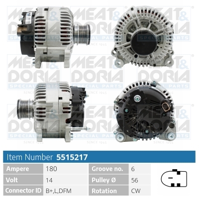 Alternator/Dynamo Meat Doria 5515217