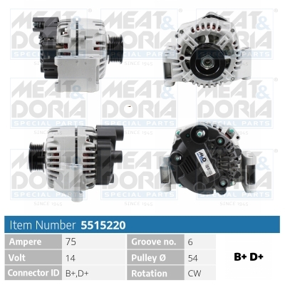 Alternator/Dynamo Meat Doria 5515220