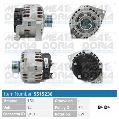 Alternator/Dynamo Meat Doria 5515236