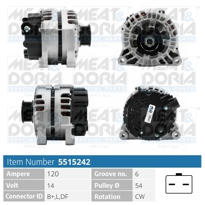 Alternator/Dynamo Meat Doria 5515242