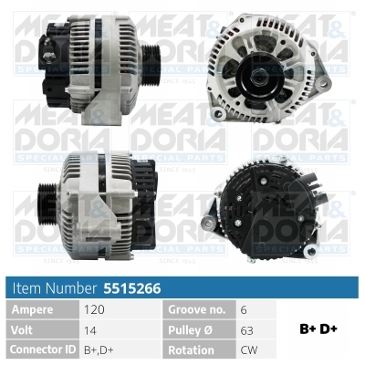 Alternator/Dynamo Meat Doria 5515266