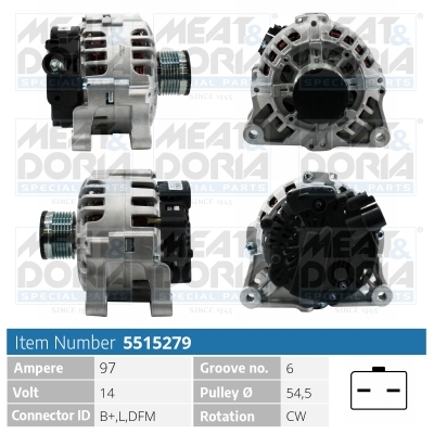 Alternator/Dynamo Meat Doria 5515279